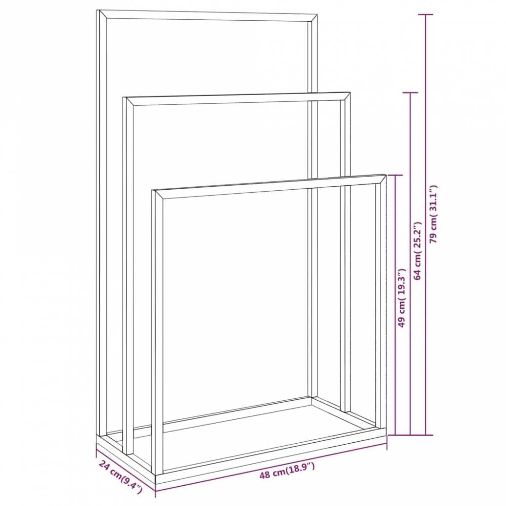 Pastatoma geležinė rankšluosčių kabykla 48x24x79cm