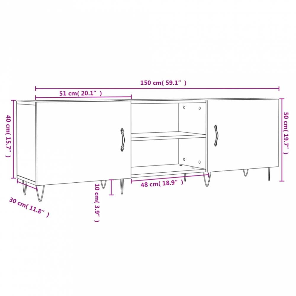 Televizoriaus spintelė, 150x30x50cm, mediena