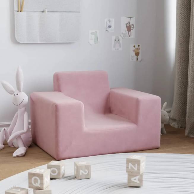 Vaikiška sofa-lova arba sofa, minkštas pliušas