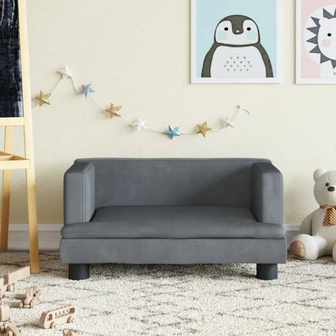 Vaikiška aksominė sofa įvairių spalvų ir dydžių