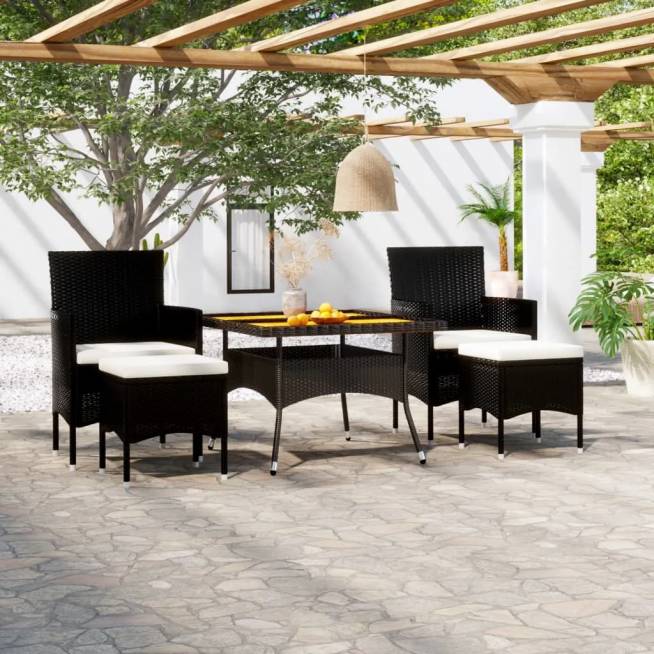 5 Piece Polyrattan Dining Set