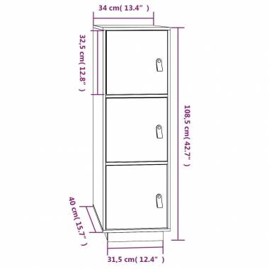 Komoda, 34x40x108,5cm, pušies medienos masyvas