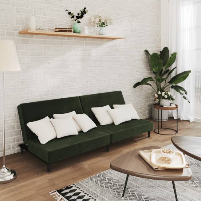 Dvivietė aksominė sofa-lova