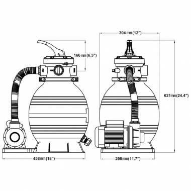 Smėlio filtras su siurbliu, 400W, 11000 l/val