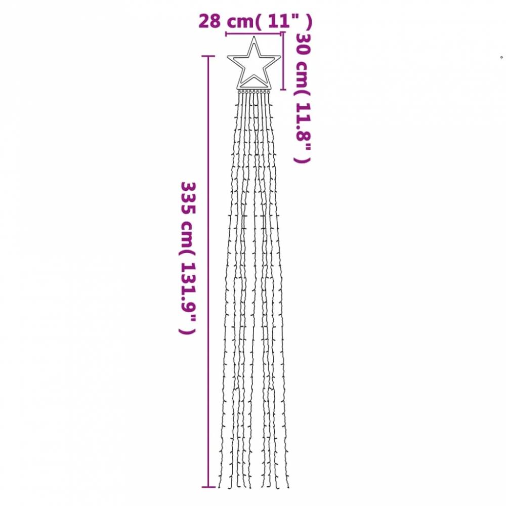 Kalėdų eglutės girlianda, 375cm, 320 LED lempučių