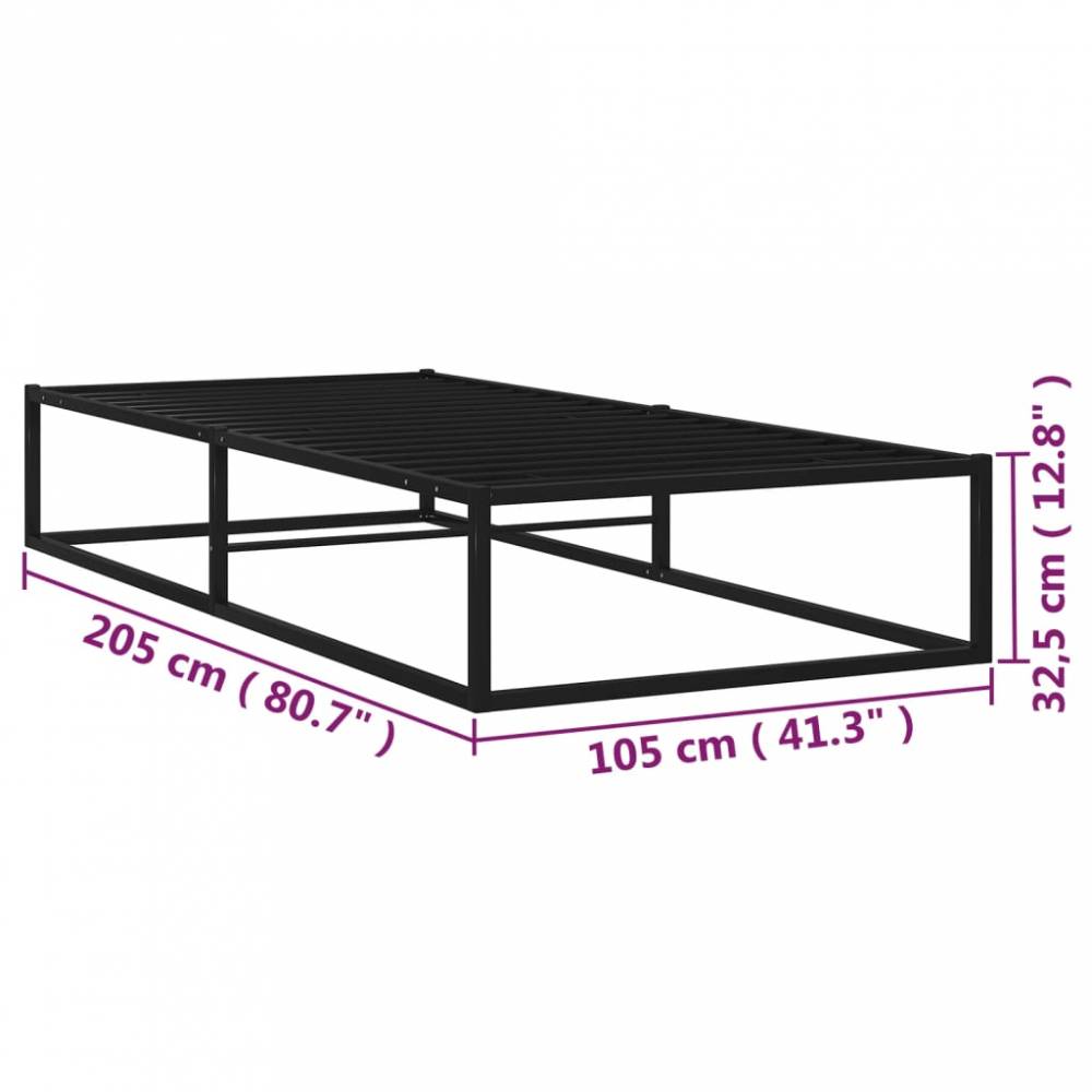 Metal Bed Frame in Black or White, Various Sizes