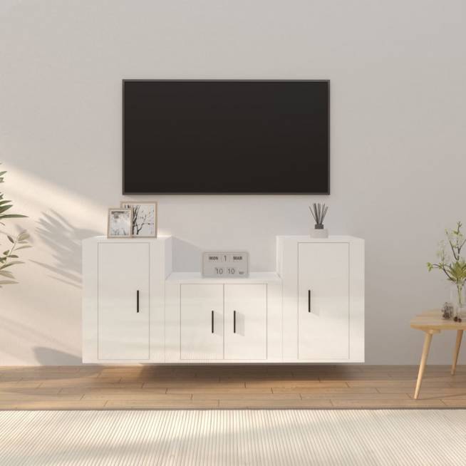 3-Piece Wooden TV Cabinet Set