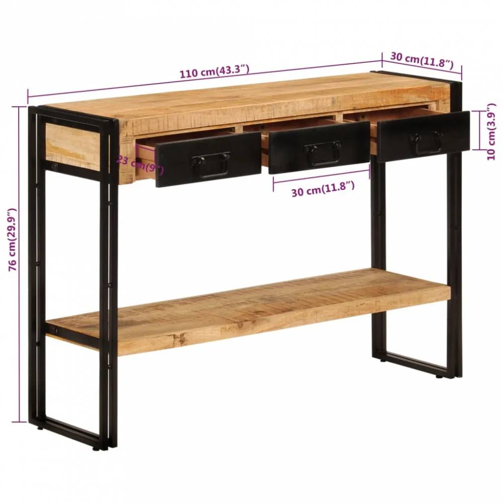 Konsolinis staliukas, 110x30x76cm, medienos masyvas