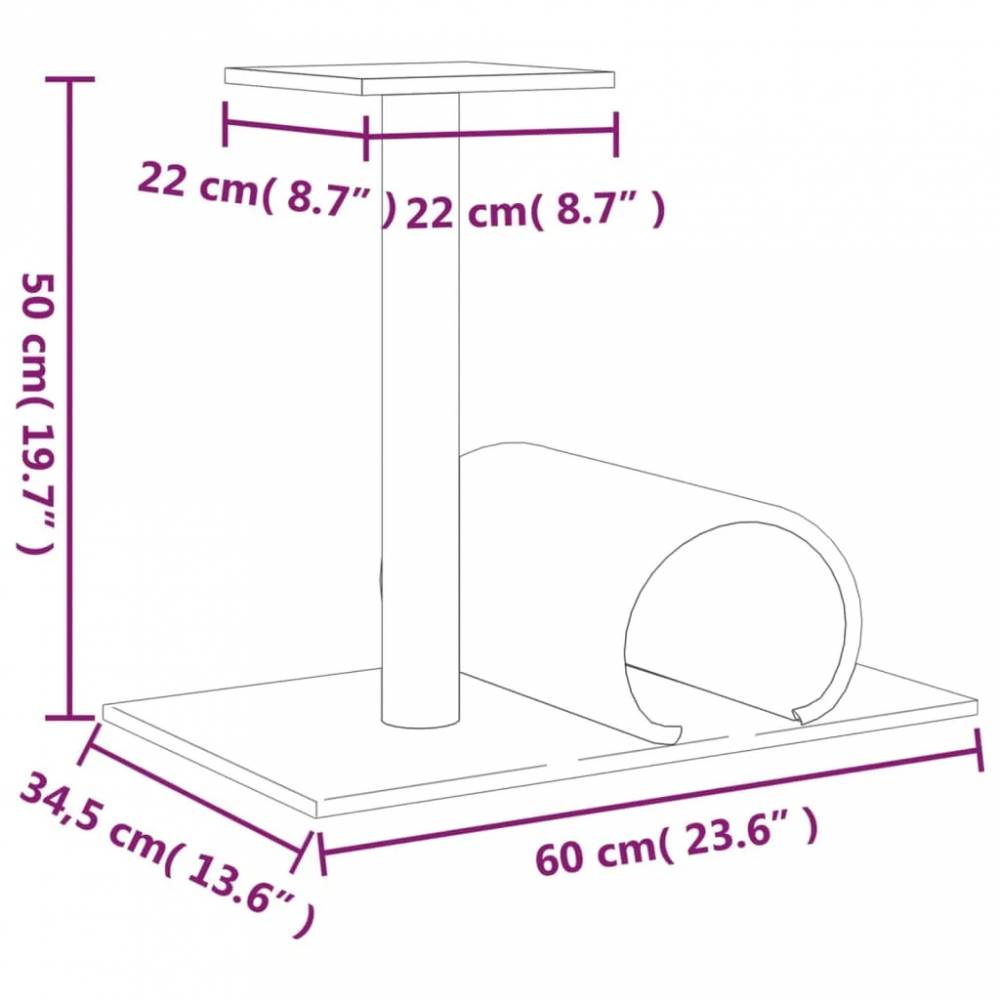 Draskymo stovas katėms su tuneliu 60x34,5x50cm