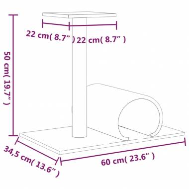 Draskymo stovas katėms su tuneliu 60x34,5x50cm