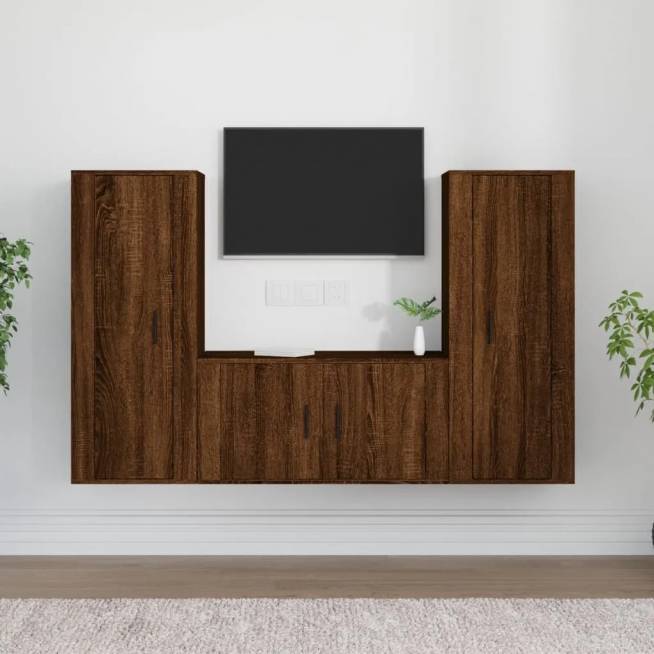 3-Piece Wooden TV Cabinet Set