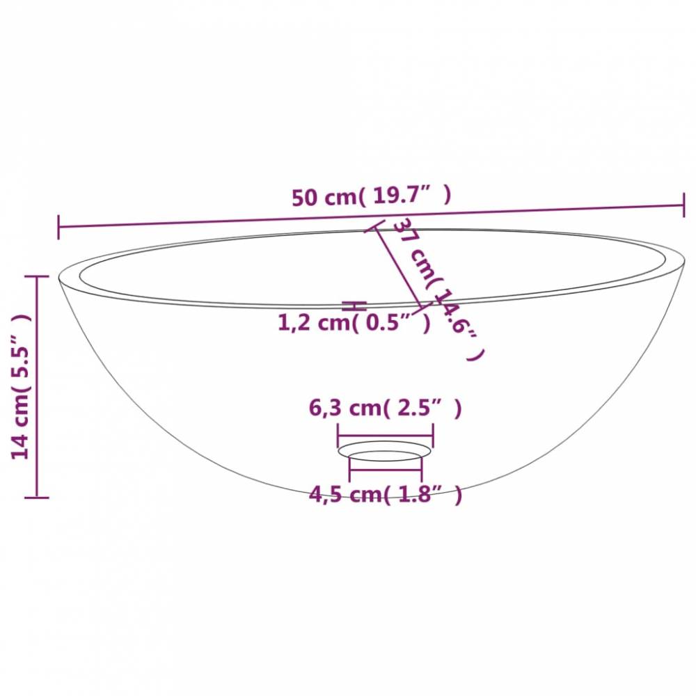 Stiklinis praustuvas 50x37x14cm