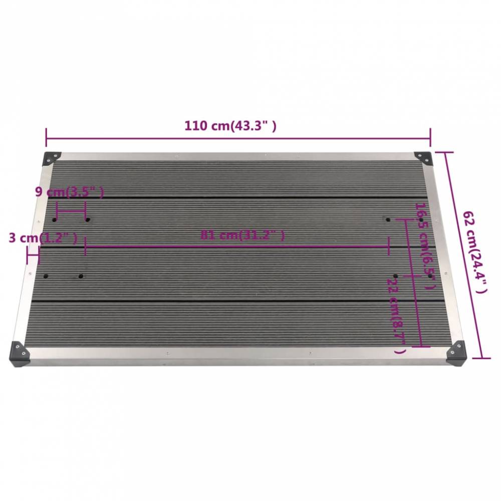 Lauko dušo padėklas WPC/nerūdijantis plienas