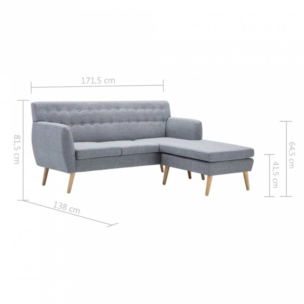 L-formos sofa su audiniu apmušalu 171,5x138x81,5cm