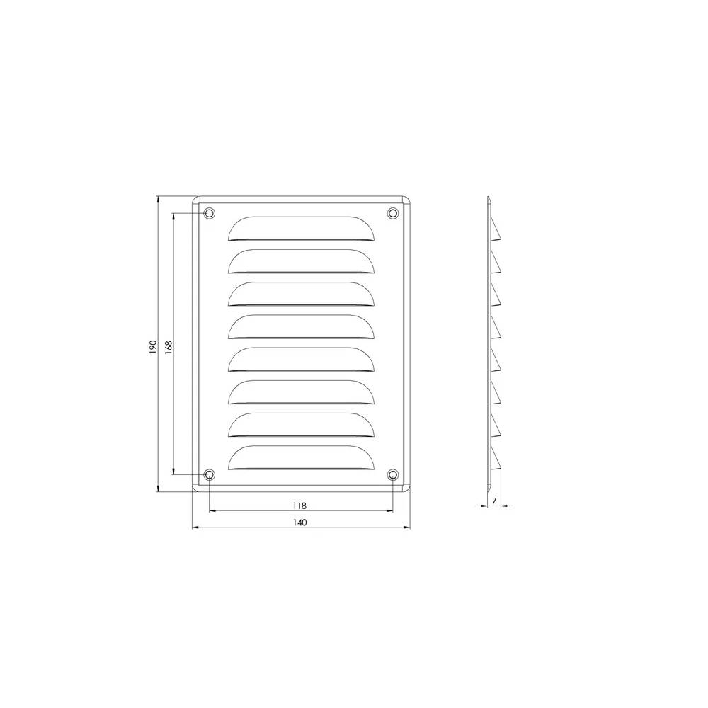 Ventiliacijos grotelės Europlast MR1419ZN, metalas