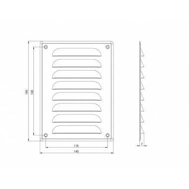 Ventiliacijos grotelės Europlast MR1419ZN, metalas