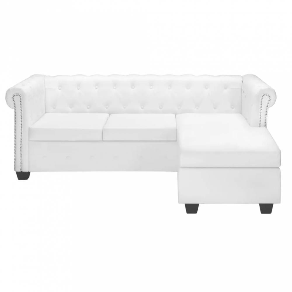 L-formos Chesterfield sofa, dirbtinė oda