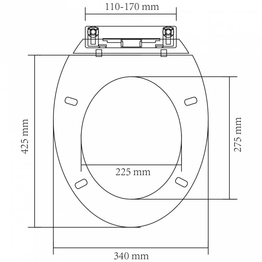 Klozeto sėdynė su Soft Close mechanizmu, ovalo formos