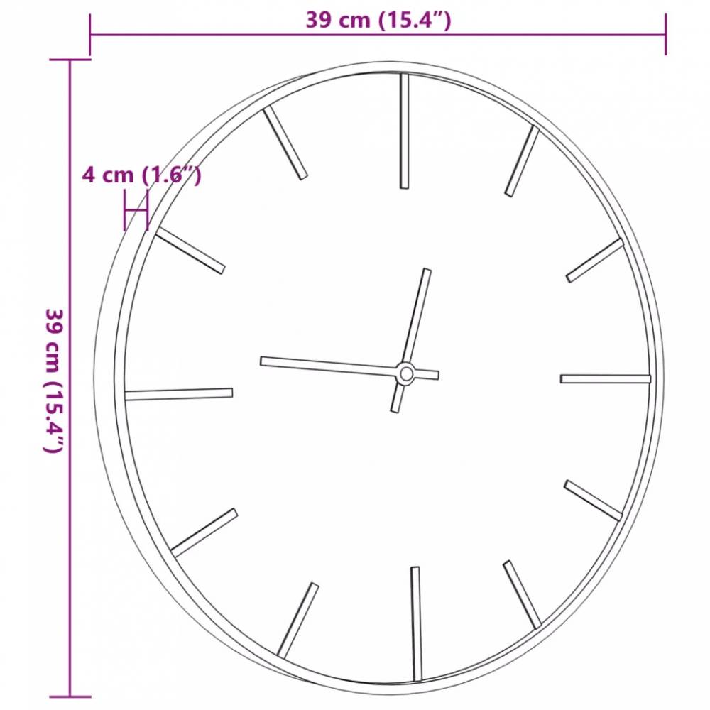 Sieninis laikrodis, rudas, Ø39cm, geležis ir apdirbta mediena