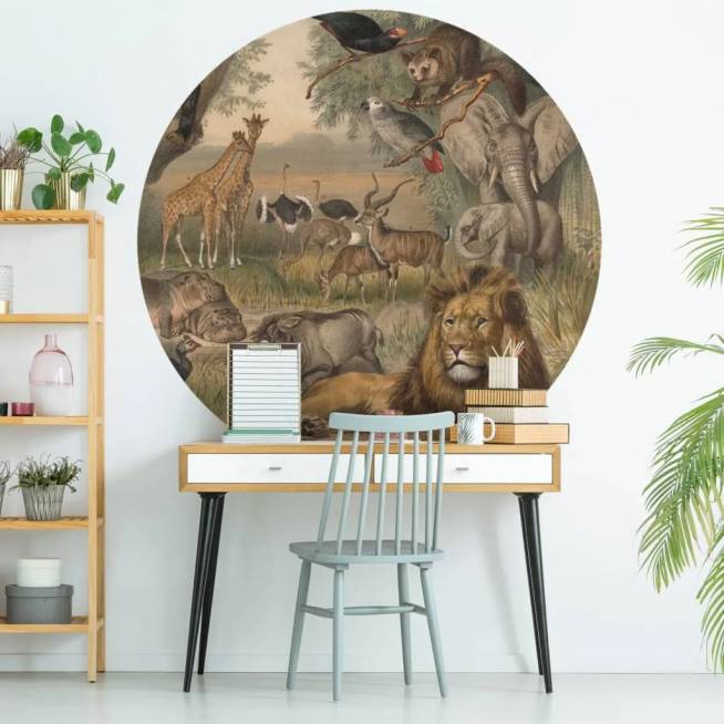 WallArt Tapetai Animals of Africa Apskriti