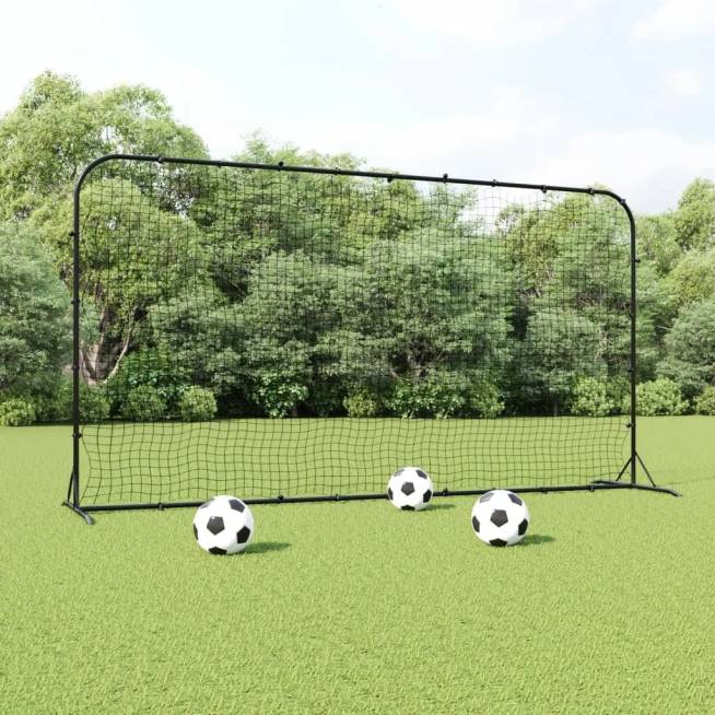 Futbolo kamuolio atšokimo sienelė, juoda, 366x90x183cm, HDPE