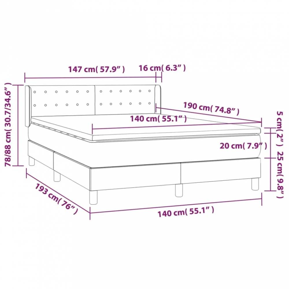 Box Spring Lova su Čiužiniu Aksomas