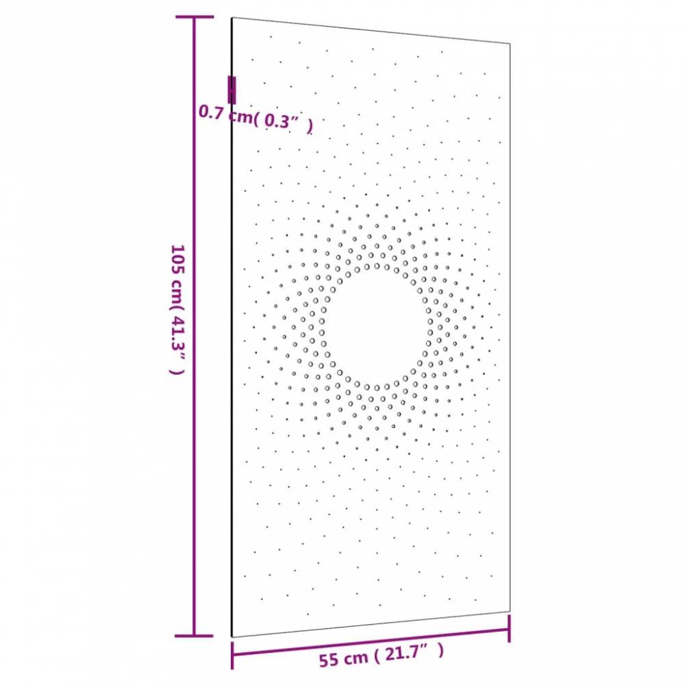Sodo sienos dekoracija, 105x55cm, corten plienas, saulė