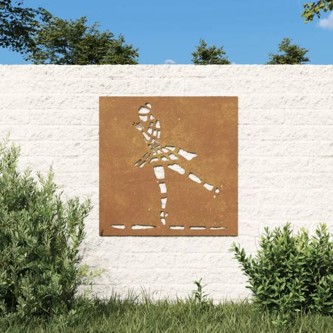 Sodo sienos dekoracija, 55x55cm, corten plienas, balerina