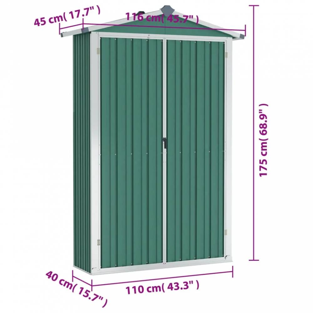 Sodo pašiūrė 116x45x175cm, galvanizuotas plienas