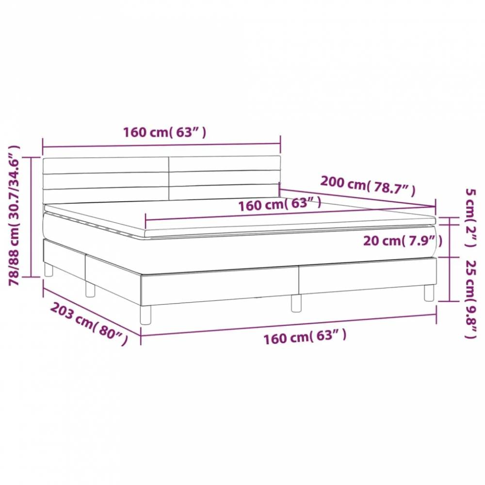 Box Spring Lova su čiužiniu, aksomas