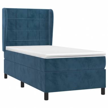 Velvet Upholstered Bed with Mattress and Springs