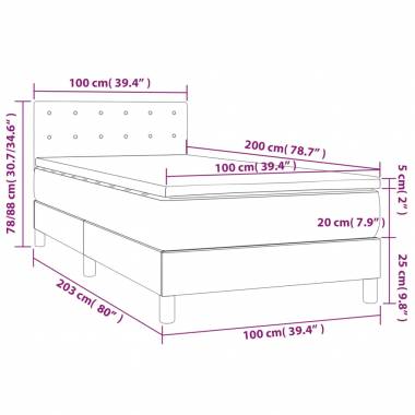 Aksominė Box Spring Lova su Spyruoklėmis ir Čiužiniu