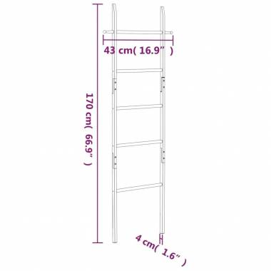 Kopėčios rankšluosčiams, 170cm, riešutmedžio medienos masyvas