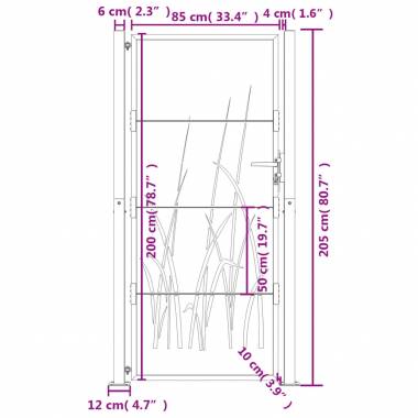 Sodo vartai iš corten plieno su žolės dizainu