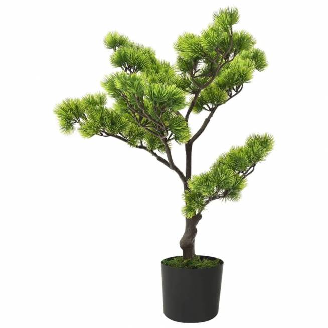 Dirbtinis bonsai medelis su vazonu, 60cm, žalias