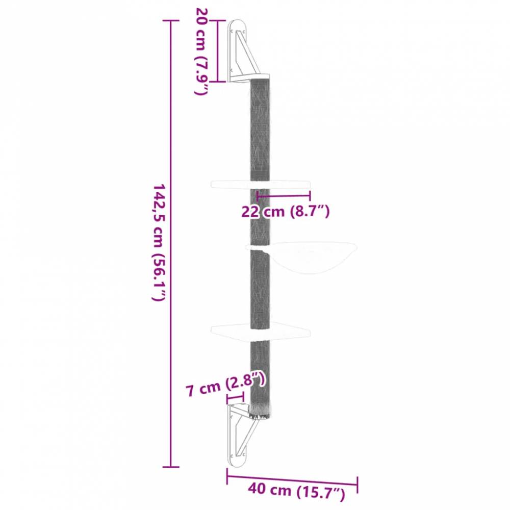 Draskyklė katėms su draskymo stovu, 142,5cm