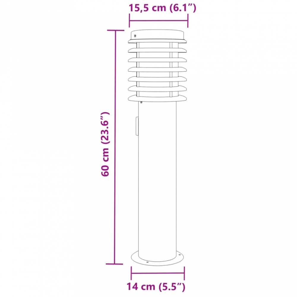 Lauko šviestuvas, 60cm, plienas