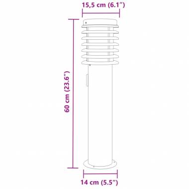 Lauko šviestuvas, 60cm, plienas