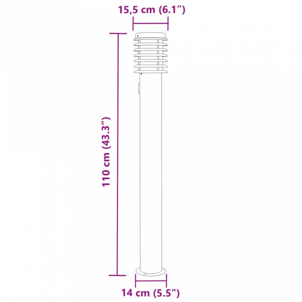 Lauko šviestuvai, 110cm, plienas