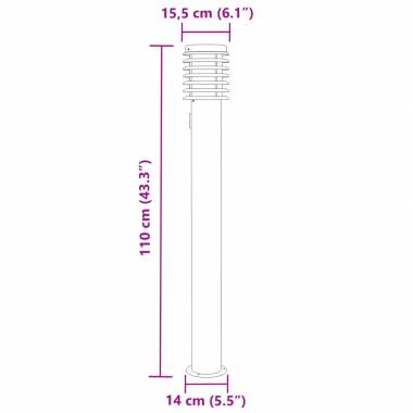 Lauko šviestuvai, 110cm, plienas