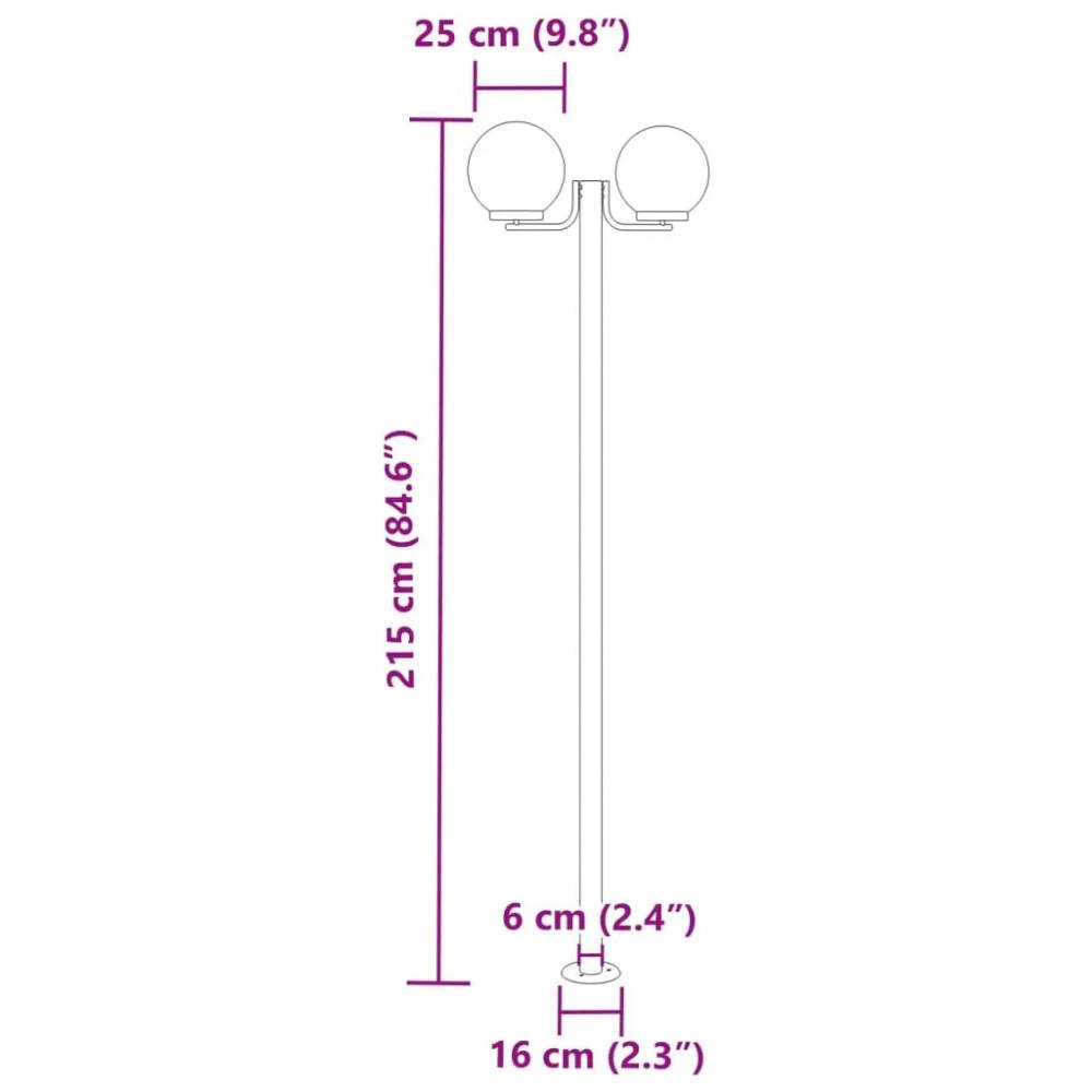 Lauko šviestuvai, 3vnt., sidabriniai, 215cm, plienas