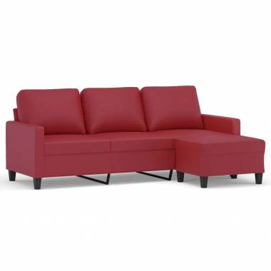 Trivietė sofa su pakoja, 180cm, dirbtinė oda