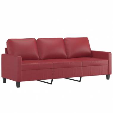 Trivietė sofa su pakoja, 180cm, dirbtinė oda