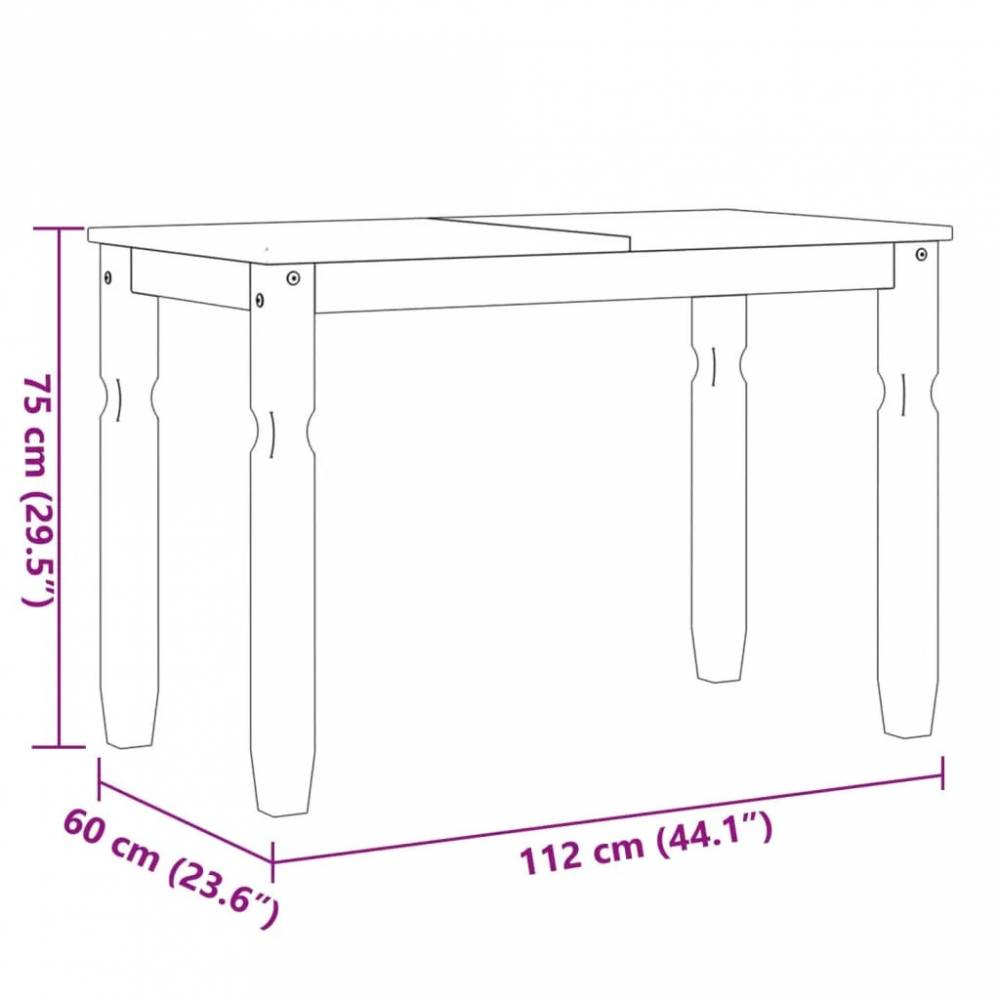 Valgomojo stalas Corona, 112x60x75cm, pušies medienos masyvas
