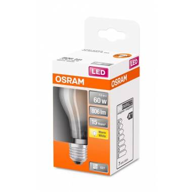 Lemputė Osram LED, A60, šiltai balta, E27, 7 W, 806 lm