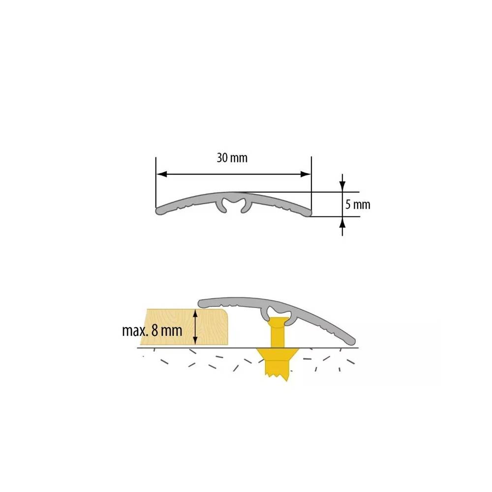 Apdailos juostelė Cezar W-AL-LW305W1-C0-093, sidabro, 0.93 m x 30 mm