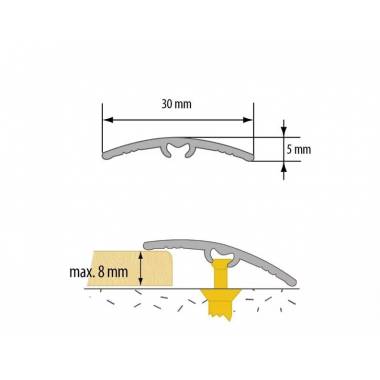 Apdailos juostelė Cezar W-AL-LW305W1-C0-093, sidabro, 0.93 m x 30 mm