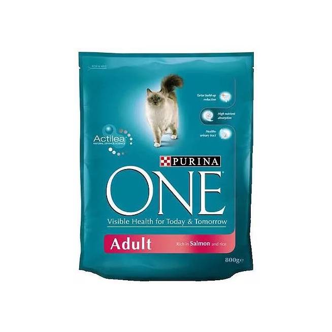 Sausas kačių maistas Purina One, žuvis/ryžiai/lašiša, 0.8 kg