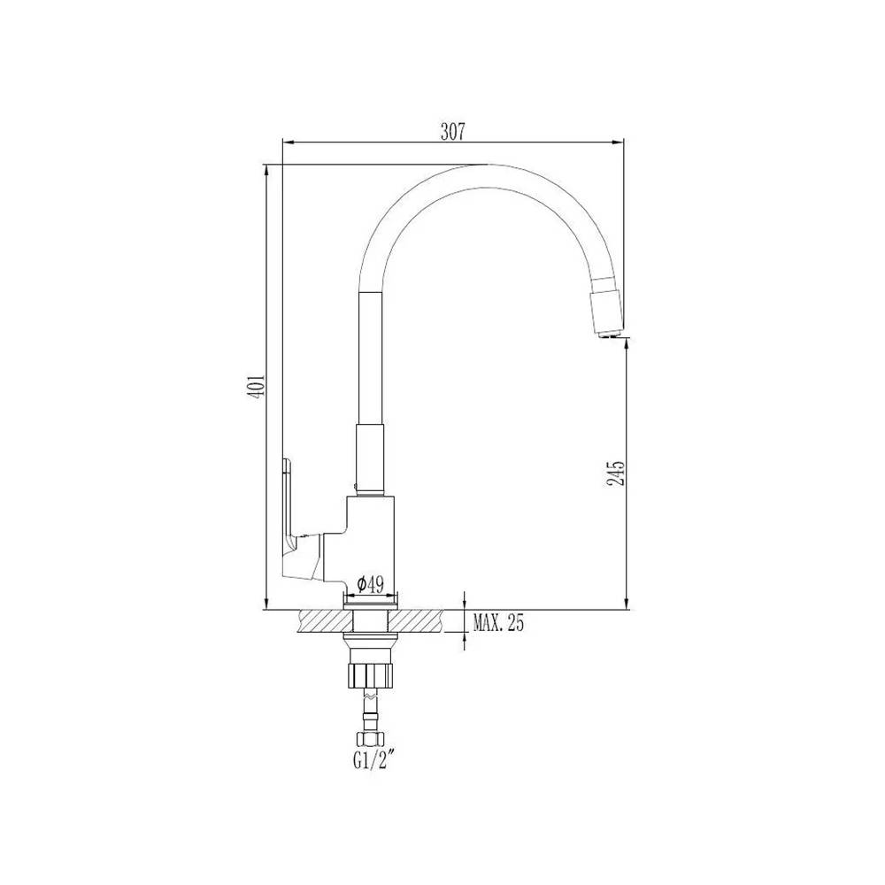 Virtuvinis maišytuvas Invena Joga Plus BZ-32-P03-C, smėlio