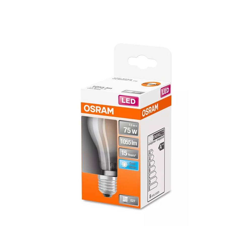 Lemputė Osram LED, A60, šaltai balta, E27, 7.5 W, 1055 lm